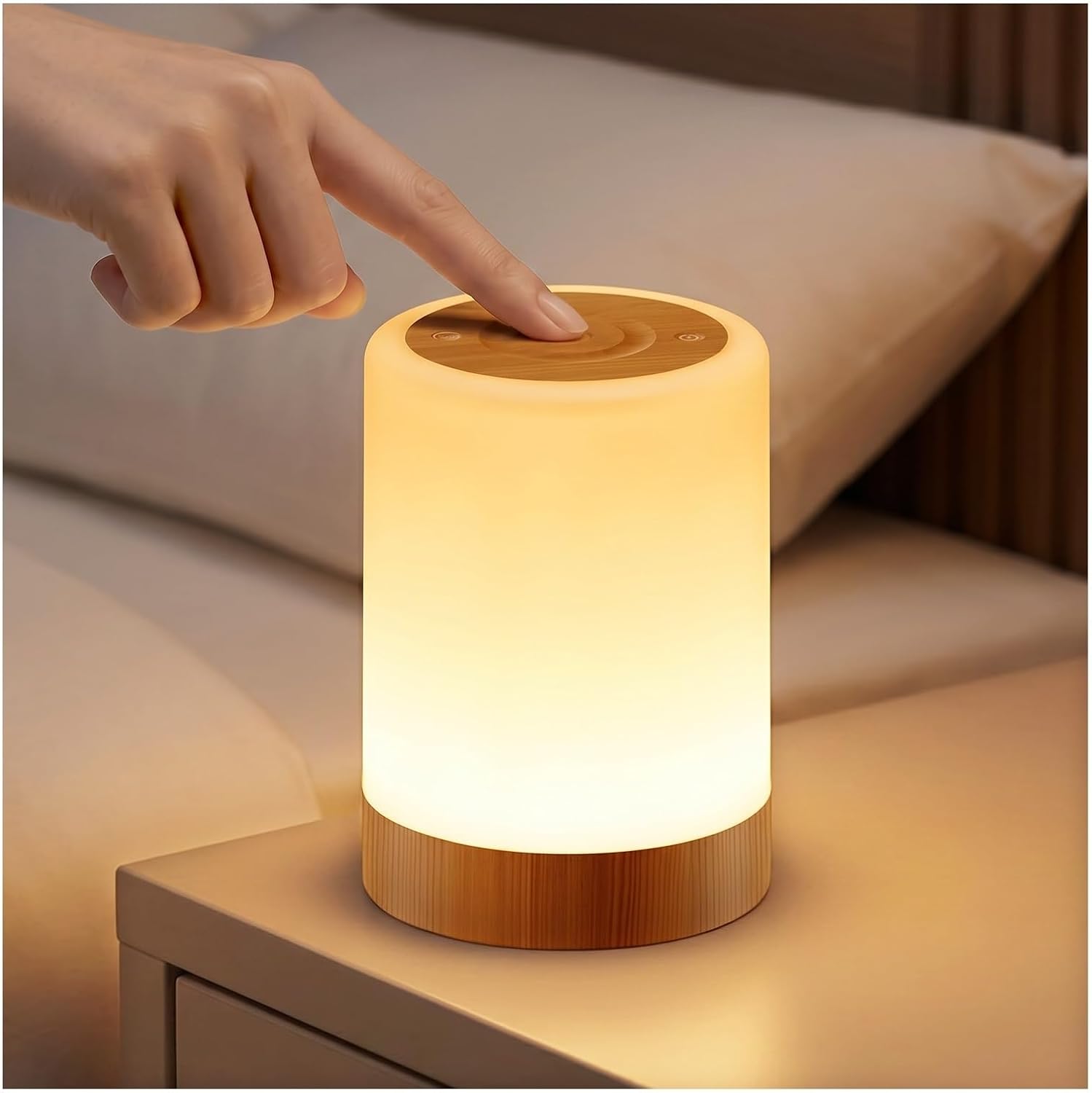 Auxmir Lámpara de Mesita de Noche LED Recargable