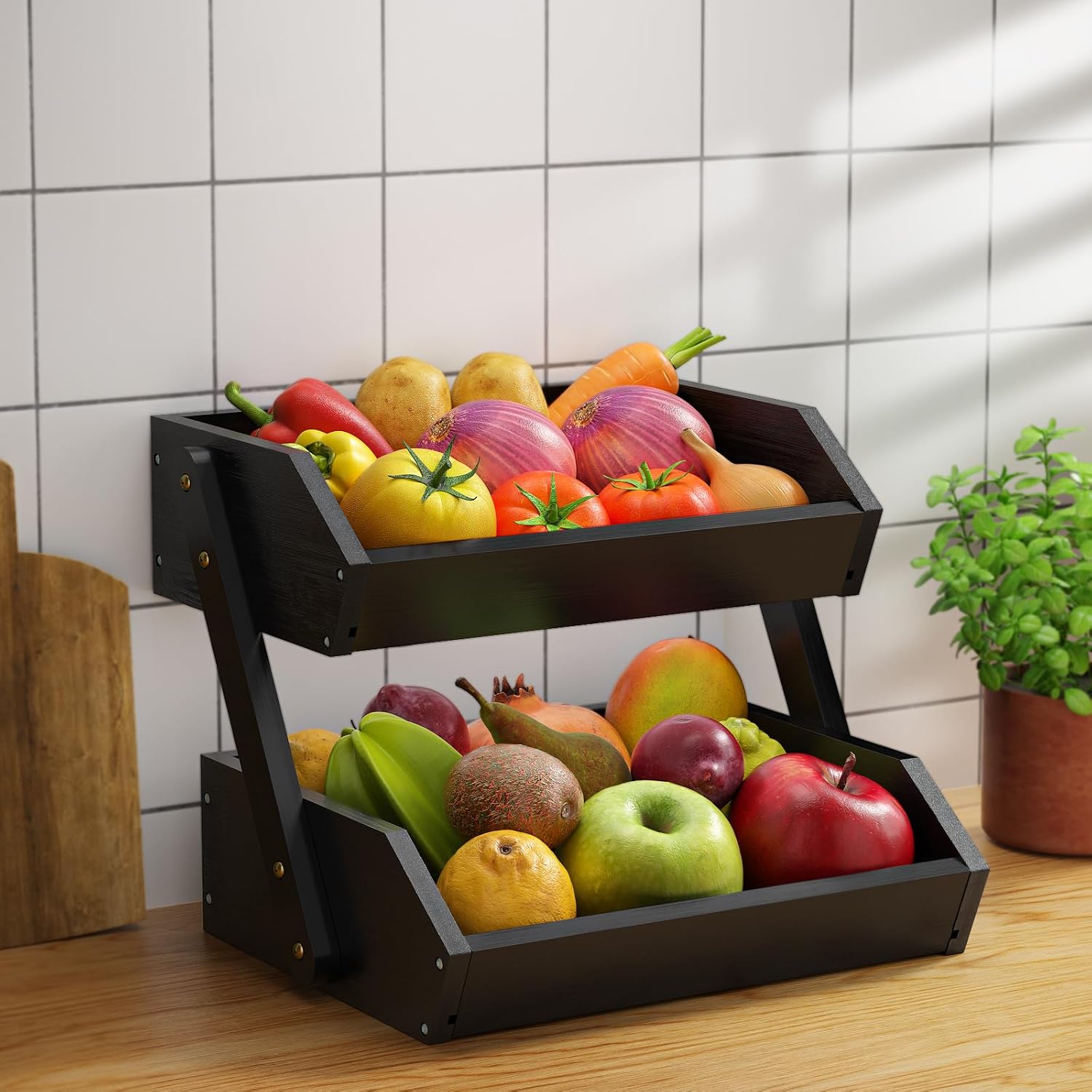Soporte de bambú para Cesta de Frutas