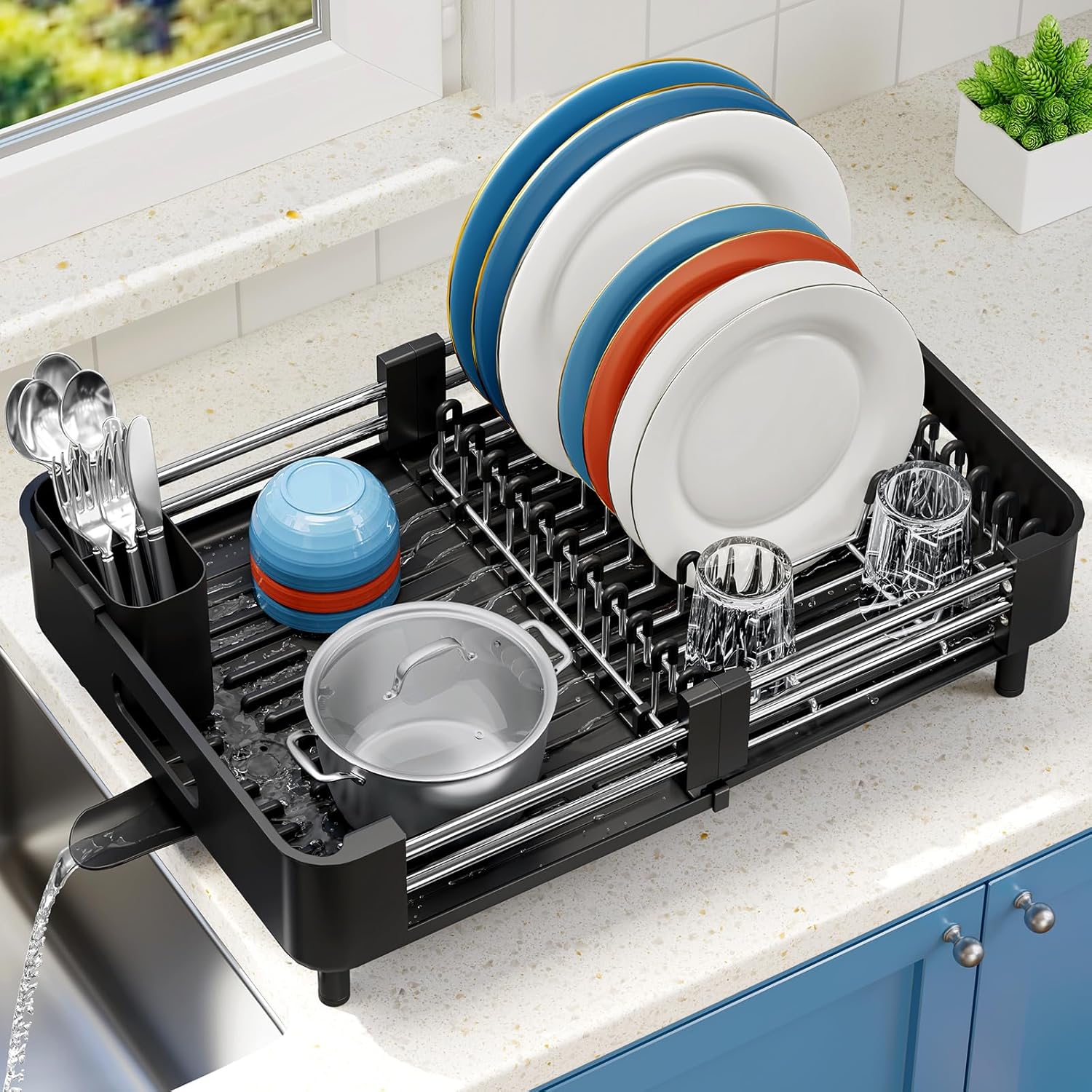 KINGRACK Escurridor de Platos, Negro