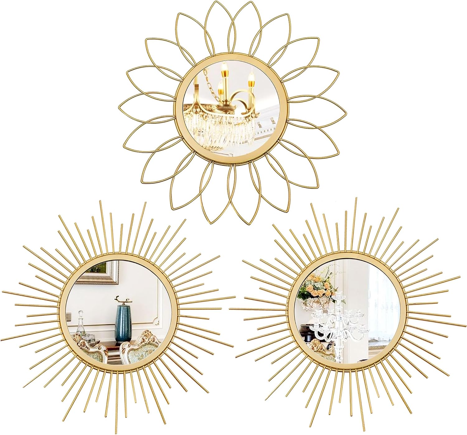 Uaussi Espejos Dorados Efecto Sol