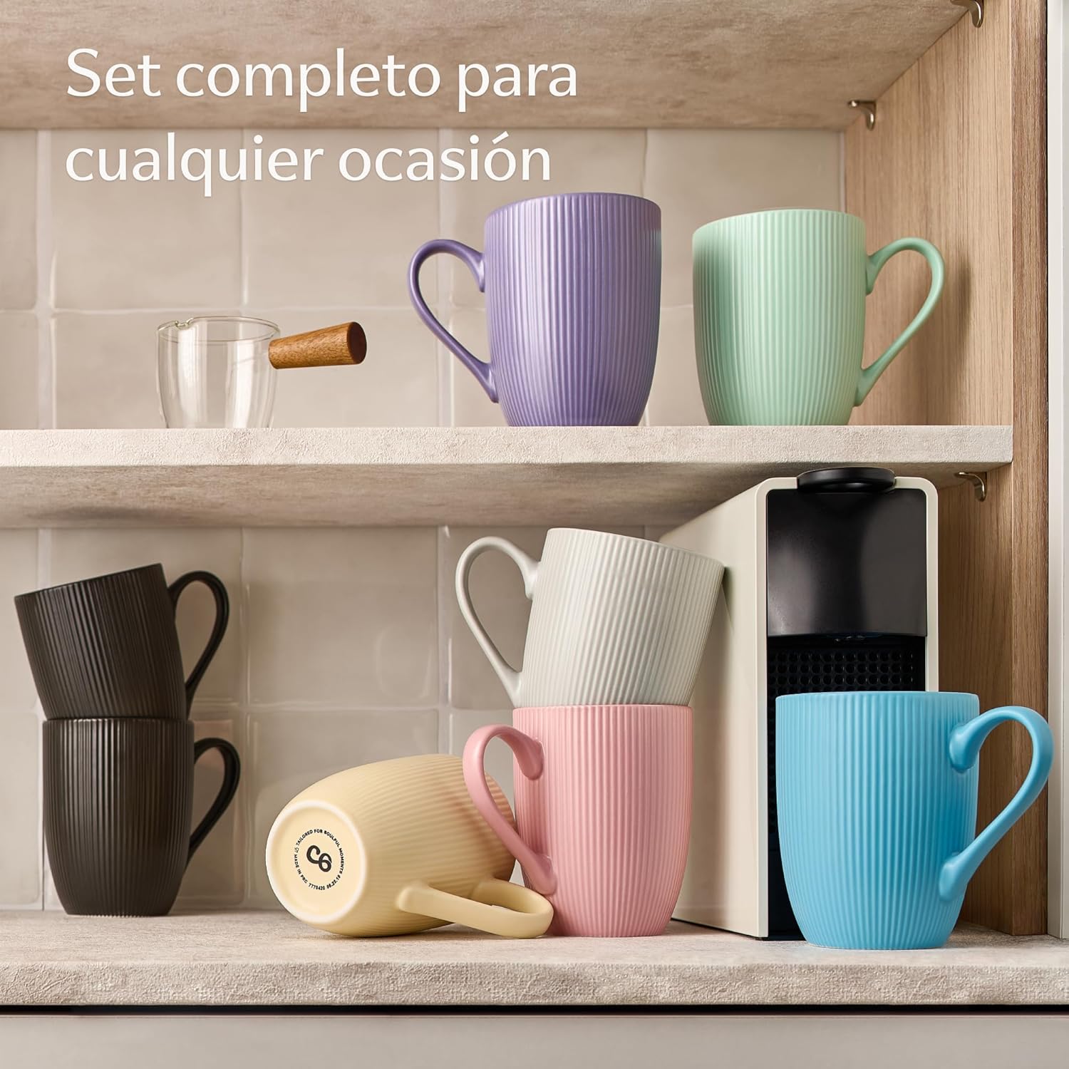 Cosumy Juego de Tazas de Café con Leche