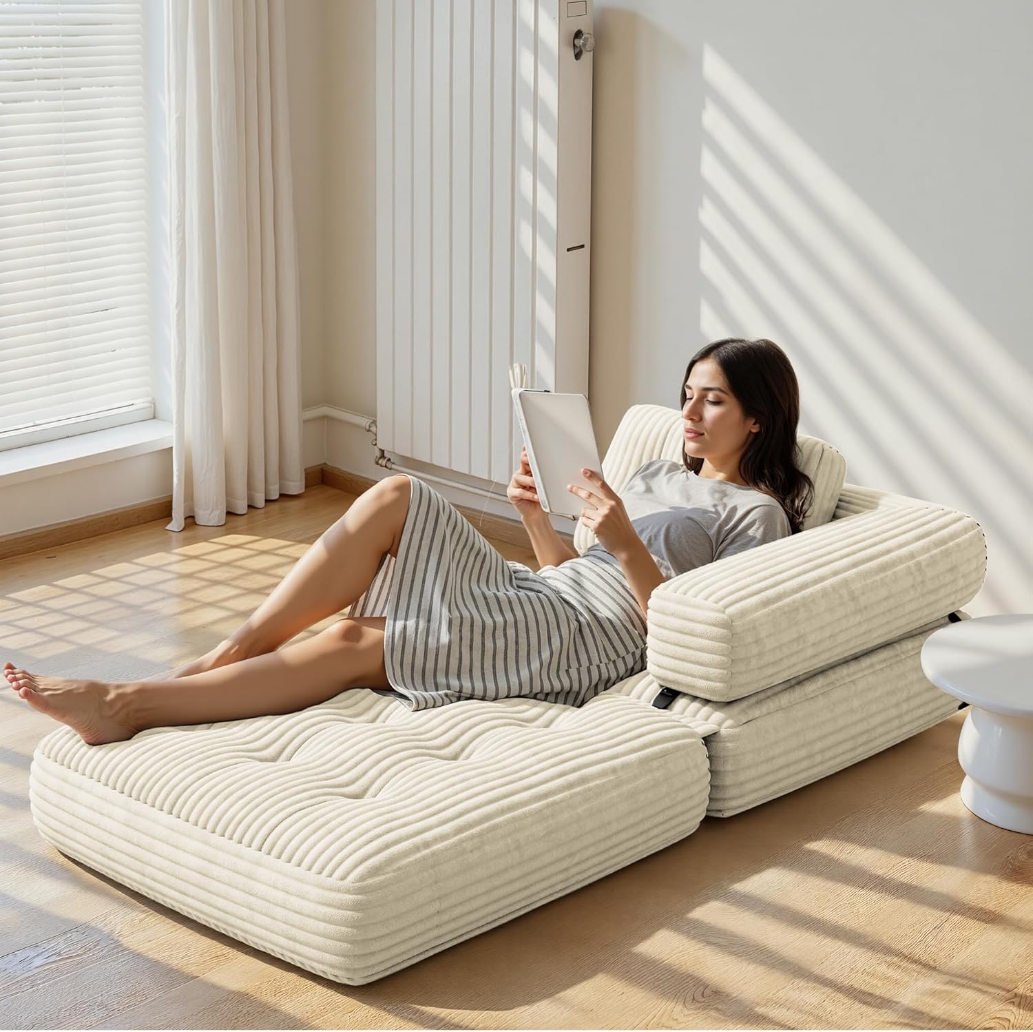 Xbro Sofá Cama Plegable con Reposabrazos en L