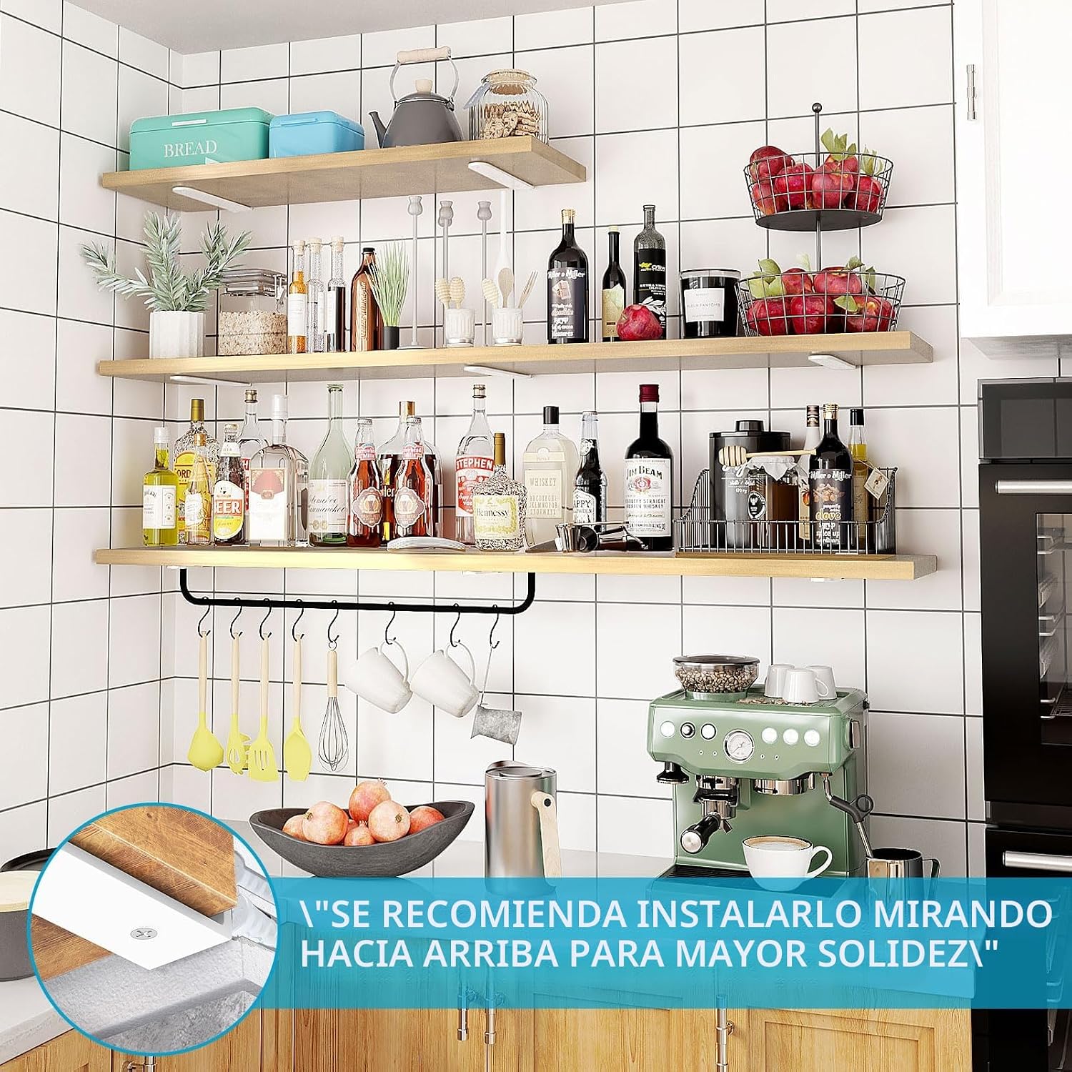 WELDUN Soportes flotantes para estantes
