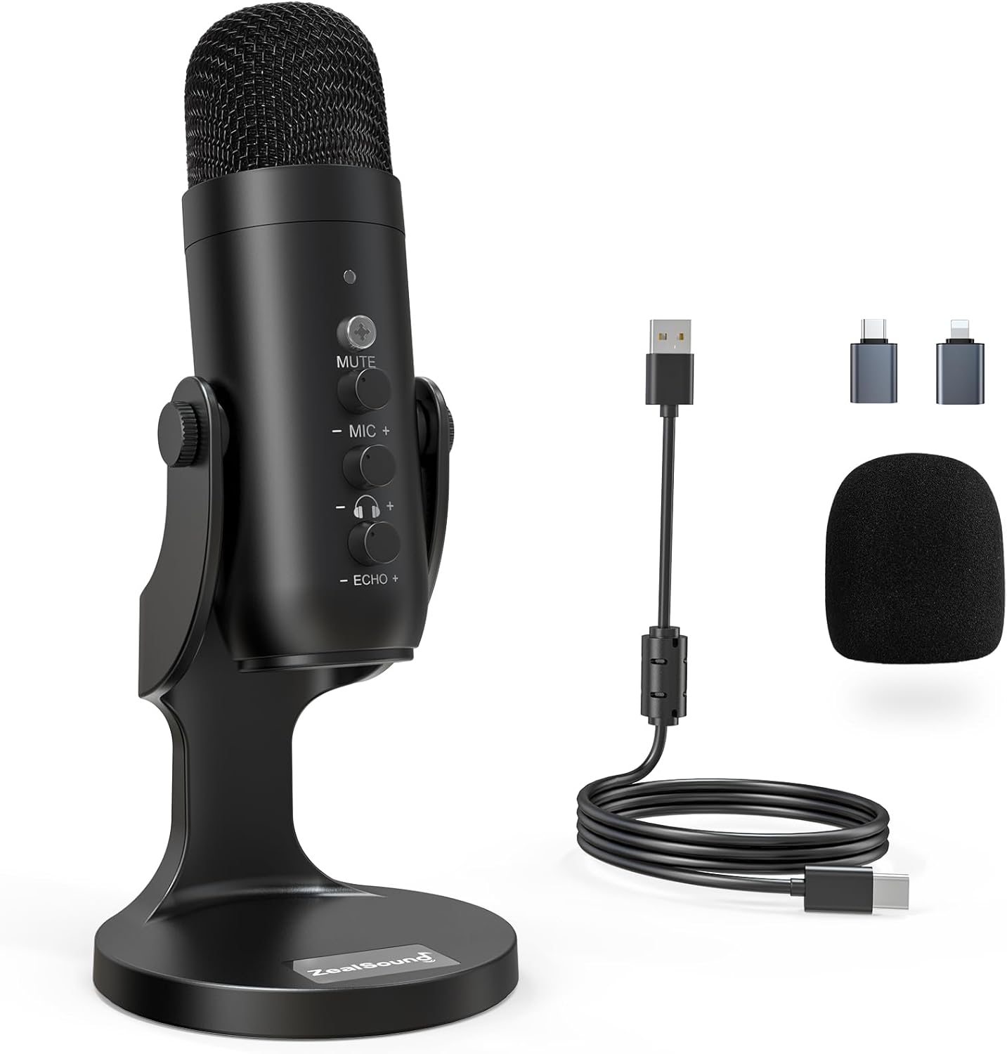 Zealsound Micrófono USB de Condensador con Reducción de Ruido