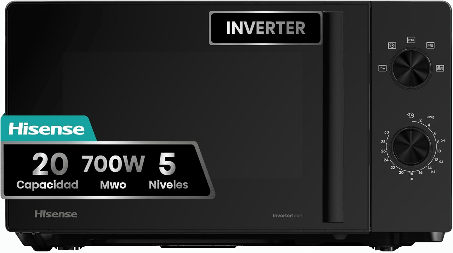 Hisense H20MOBP1HI Microondas 20L 700W, Inverter