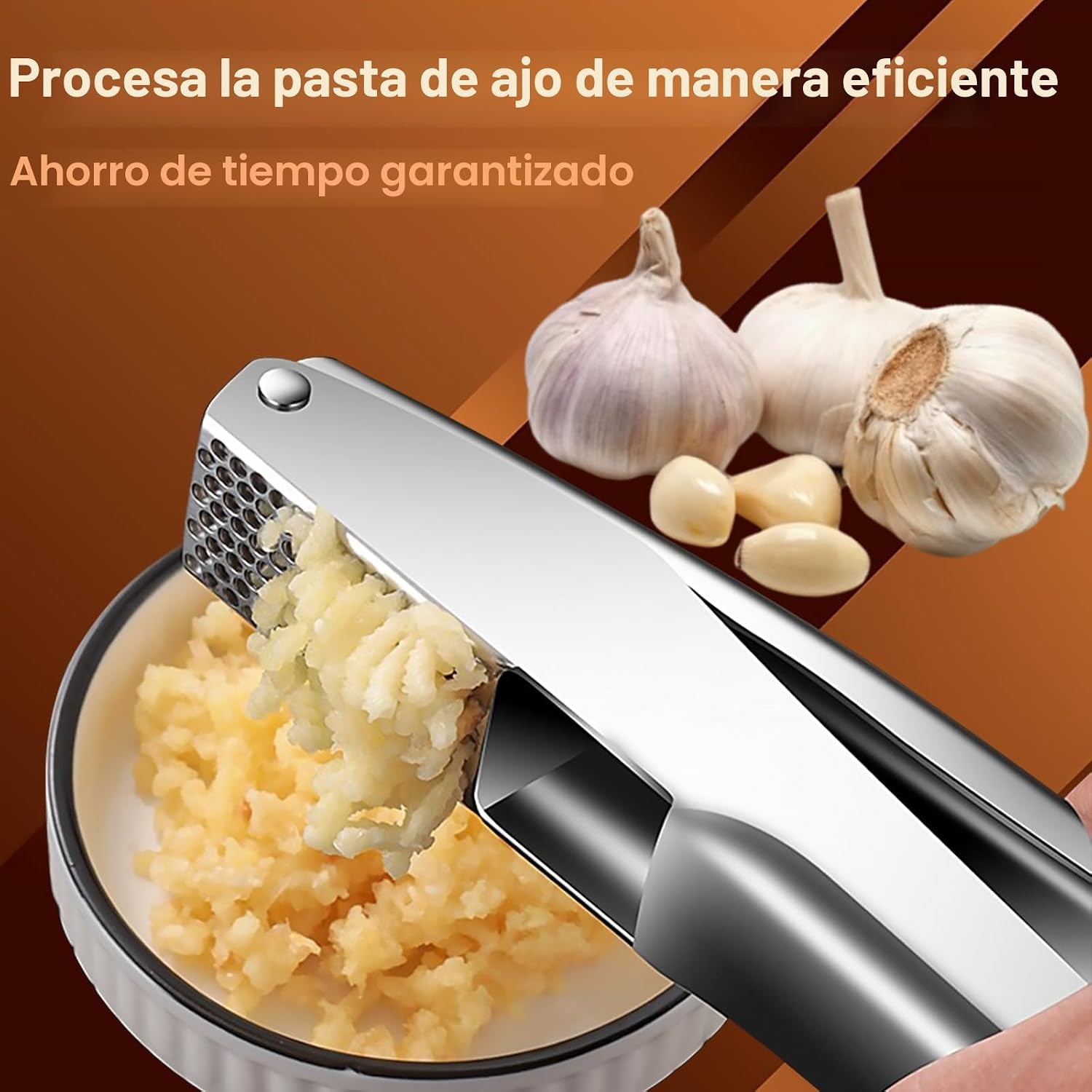 Prensa de Ajo Inox, Sin Pelar, Apta para Lavavajillas