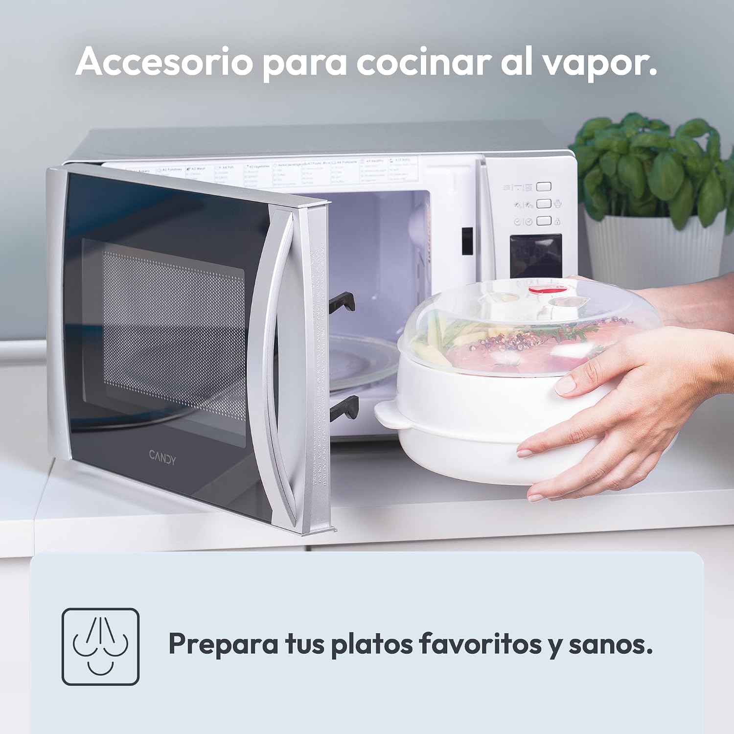 Candy X-Range Microondas con Grill 22L 1250W, Inox