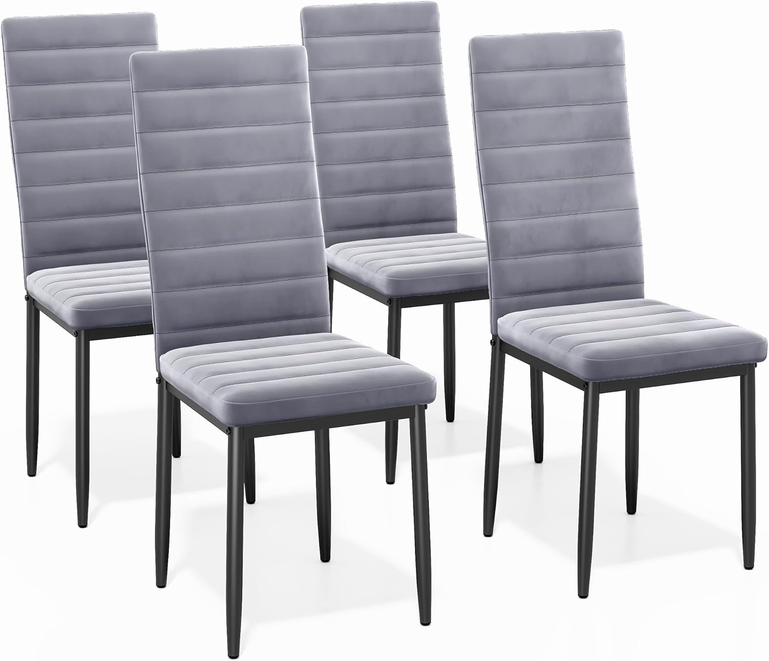 Bealife Sillas de Comedor Modernas (Juego de 4), Gris Claro