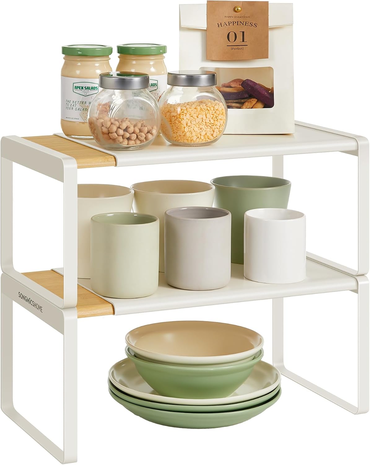 SONGMICS HOME Especiero, Juego de 2, Extensible y Apilable