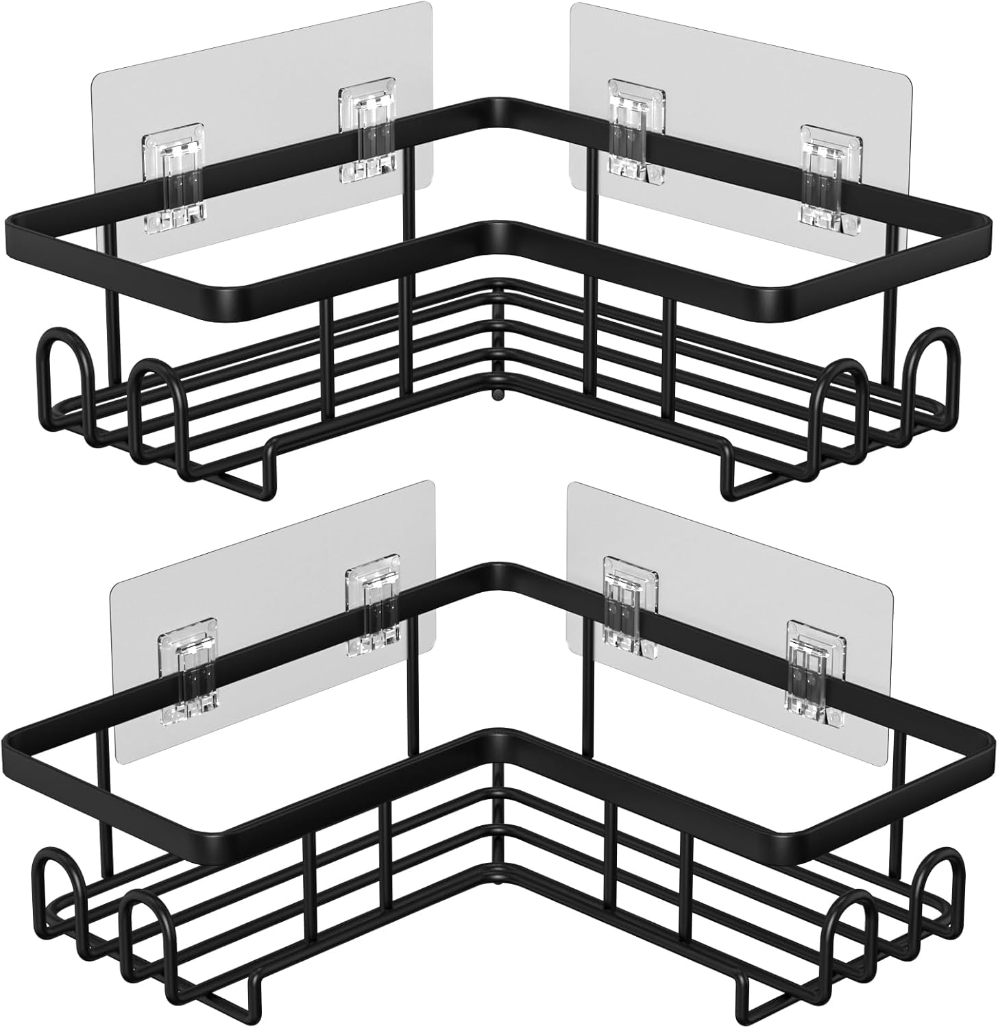 Diwoker Estantería Baño sin Taladro, 2 Cestas, Negro