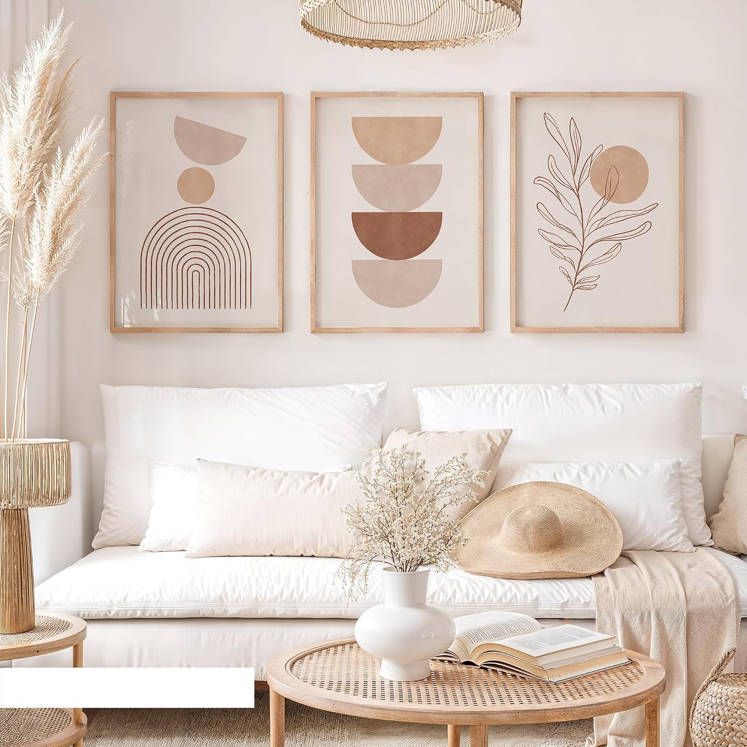 OHBIMBA Set 3 Láminas Decorativas Abstractas, 30x40 cm