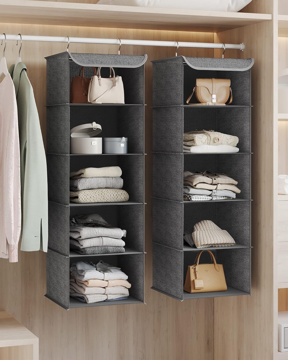 SONGMICS Organizador Colgante Plegable, Juego de 2