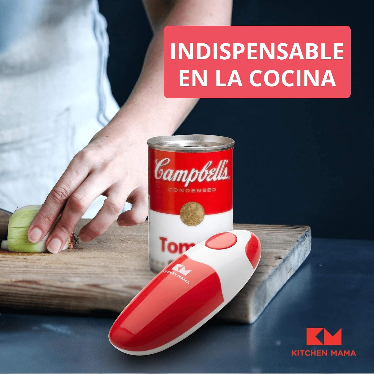Kitchen Mama Abrelatas Eléctrico Automático, Rojo